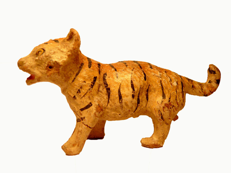 Hausser Elastolin 5717 Tiger Raubkatze liegend Rohling unbemalt Tier Figur